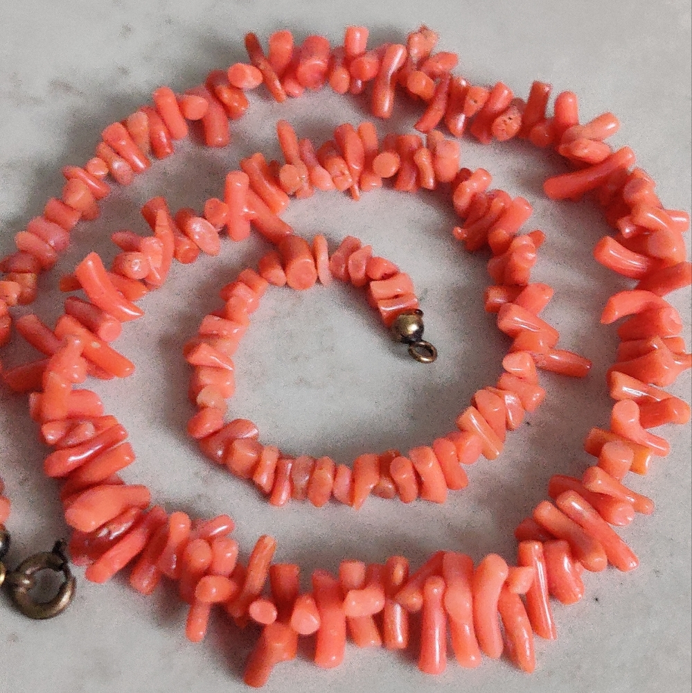 Genuine Undyed Coral Branch Necklace